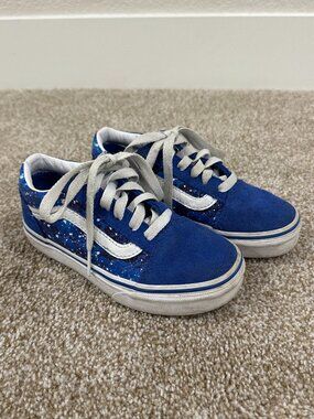 Vans Lace Up Galaxy Shoe - Kids Size 12 - Blue